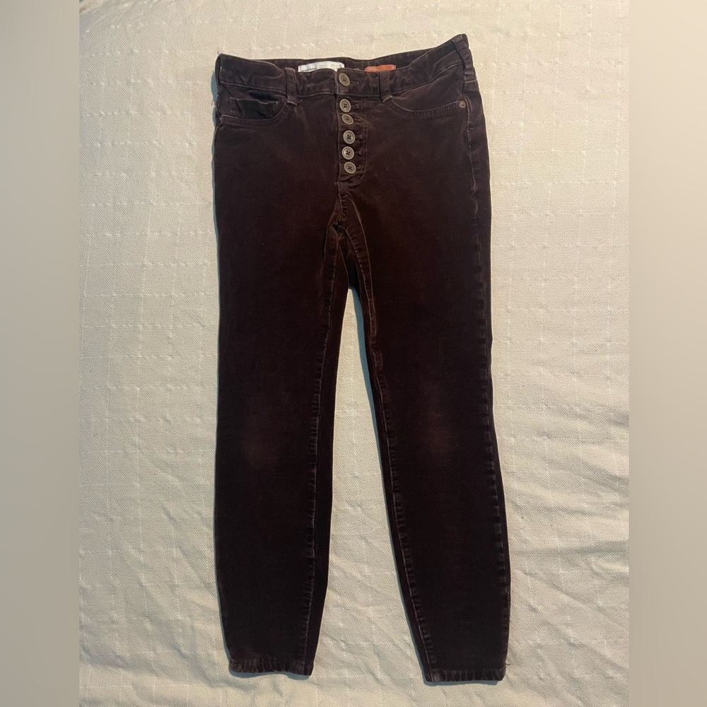 Anthropologie Pilcro corduroy brown size 27 high-rise skinny great condition